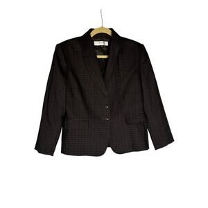 Tahari Square Pattern Button Front Blazer Size 10